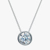J'EVAR 14KT White Gold Solitaire Diamond Necklace ALTR Lab Grown Bezel Solitaire Diamond Necklace Front View | 3.00 CT