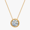 J'EVAR 14kt Yellow Gold Solitaire Diamond Necklace ALTR Lab Grown Bezel Solitaire Diamond Necklace Front View | 3.00 CT