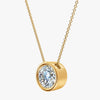 J'EVAR 14kt Yellow Gold Solitaire Diamond Necklace ALTR Lab Grown Bezel Solitaire Diamond Necklace Side Perpective View | 3.00 CT