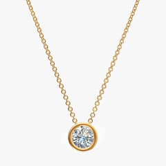 Bezel Solitaire Diamond Necklace