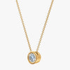 J'EVAR 14kt Yellow Gold Solitaire Diamond Necklace ALTR Lab Grown Bezel Solitaire Diamond Necklace Side Perpective View | 0.50 CT