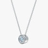 J'EVAR 14KT White Gold Solitaire Diamond Necklace ALTR Lab Grown Bezel Solitaire Diamond Necklace Side Perpective View | 0.70 CT
