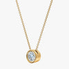 J'EVAR 14kt Yellow Gold Solitaire Diamond Necklace ALTR Lab Grown Bezel Solitaire Diamond Necklace Side Perpective View | 0.70 CT