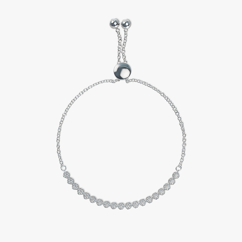 J'EVAR 14KT White Gold Lotus Petals ALTR Lab Grown Diamond Bracelet Top View | 1.00 CT
