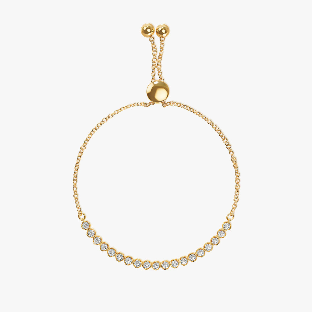 J'EVAR 14KT Yellow Gold Lotus Petals ALTR Lab Grown Diamond Bracelet Top View | 1.00 CT