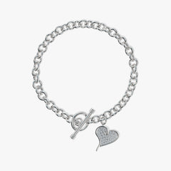 Heart Charm Toggle Bracelet