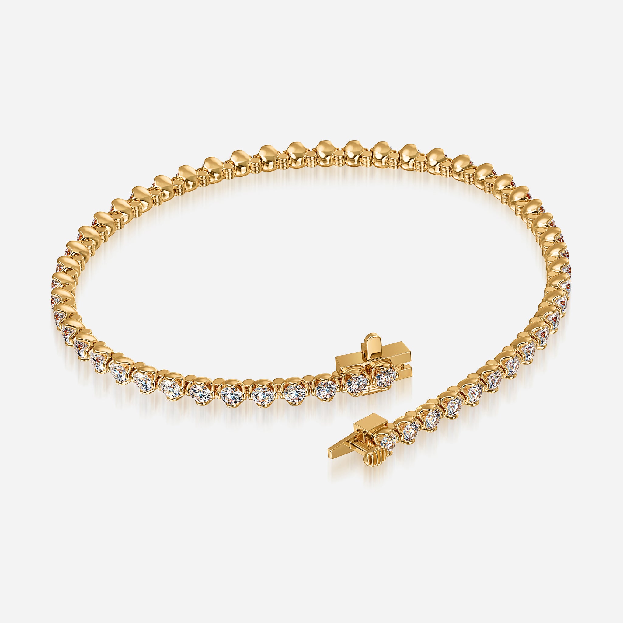 J'EVAR 14KT Yellow Gold Jevar Lotus Petals ALTR Lab Grown Diamond Tennis Bracelet Lock View