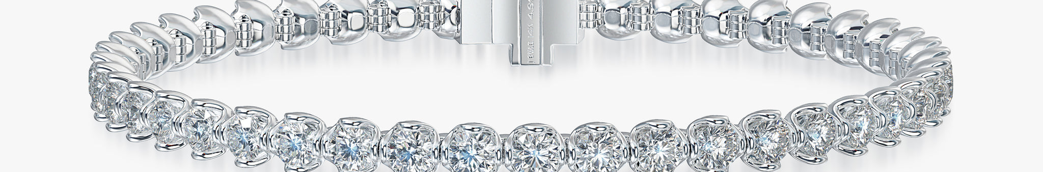 J'EVAR 14KT White Gold Jevar Lotus Petals ALTR Lab Grown Diamond Tennis Bracelet Front View
