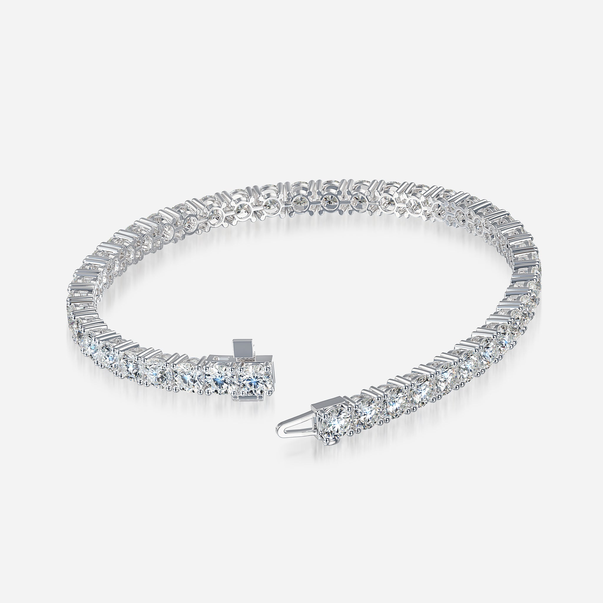 J'EVAR 14KT White Gold Classic ALTR Lab Grown Diamond Tennis Bracelet Lock View