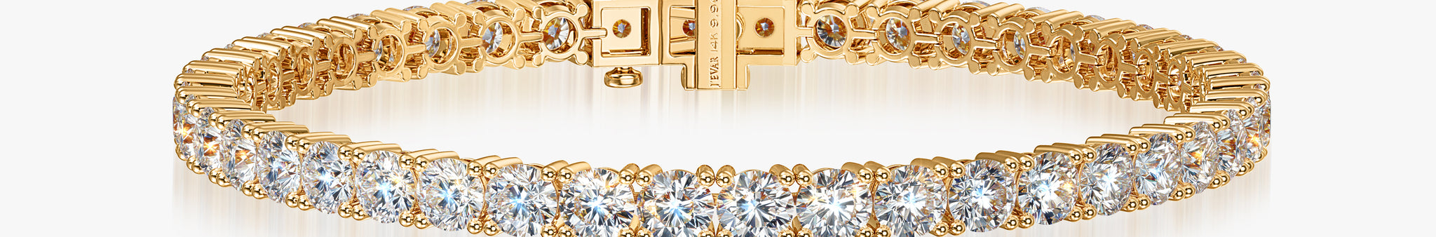 J'EVAR 14KT Yellow Gold Classic ALTR Lab Grown Diamond Tennis Bracelet Front View
