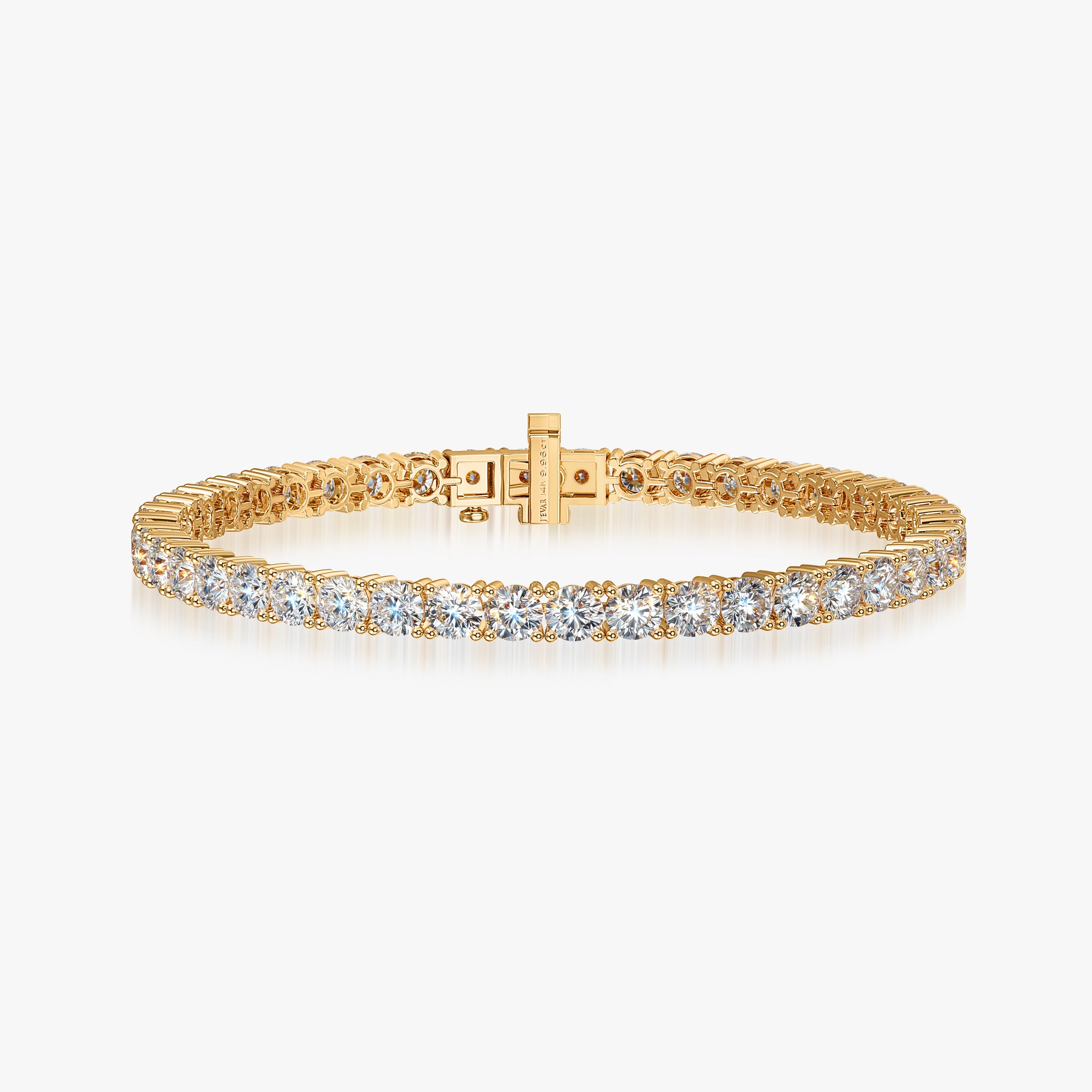 J'EVAR 14KT Yellow Gold Classic ALTR Lab Grown Diamond Tennis Bracelet Front View