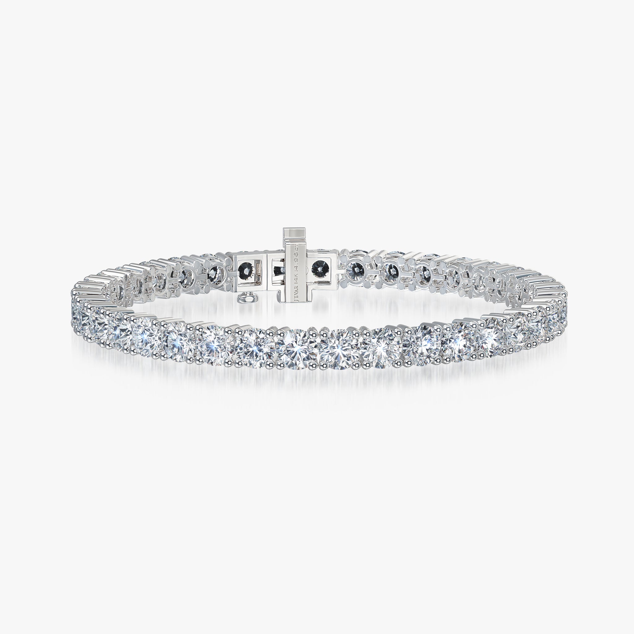 J'EVAR 14KT White Gold Classic ALTR Lab Grown Diamond Tennis Bracelet Front View