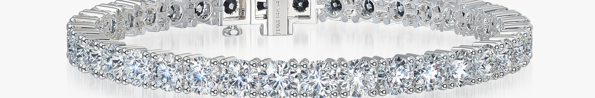J'EVAR 14KT White Gold Classic ALTR Lab Grown Diamond Tennis Bracelet Front View