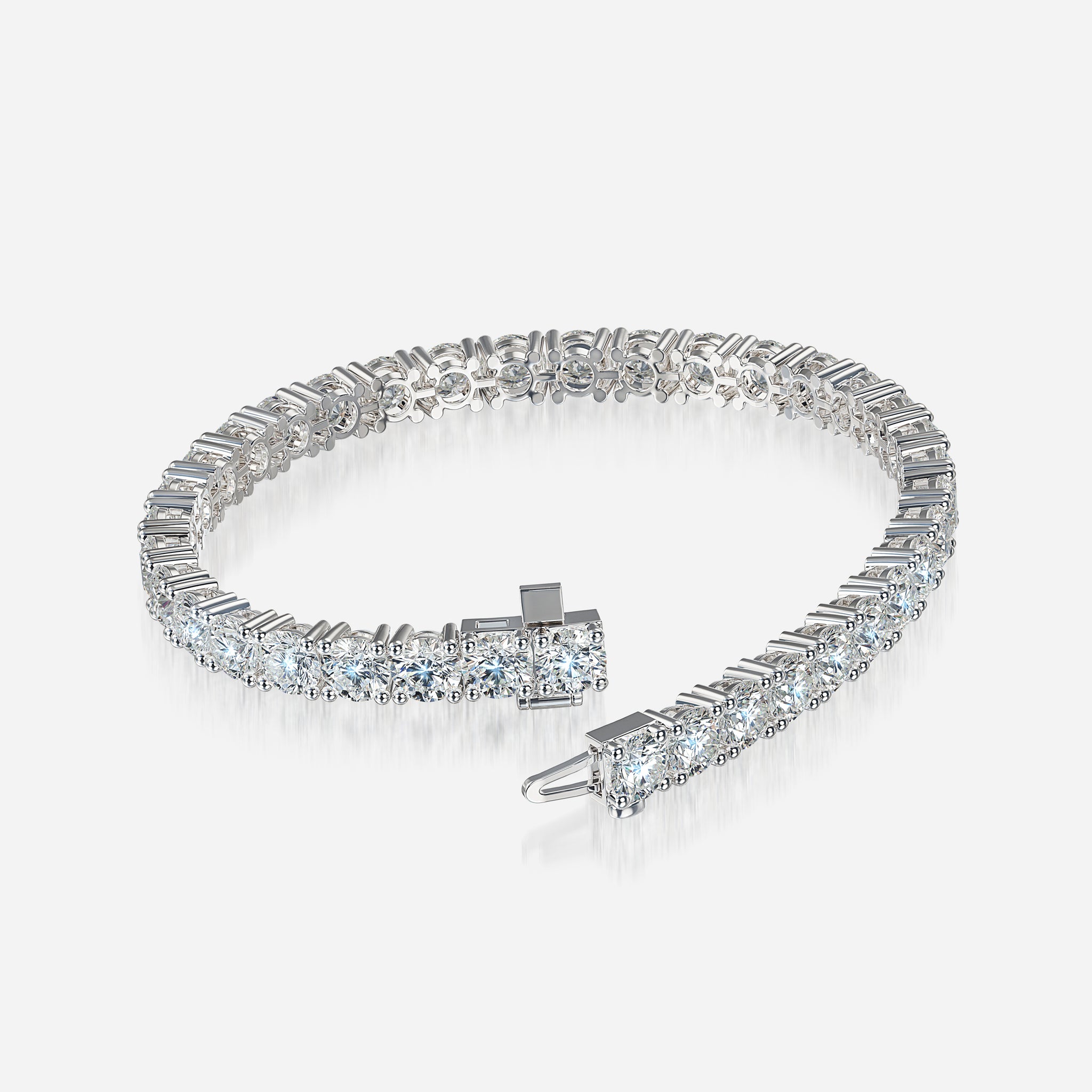 J'EVAR 14KT White Gold Classic ALTR Lab Grown Diamond Tennis Bracelet Lock View