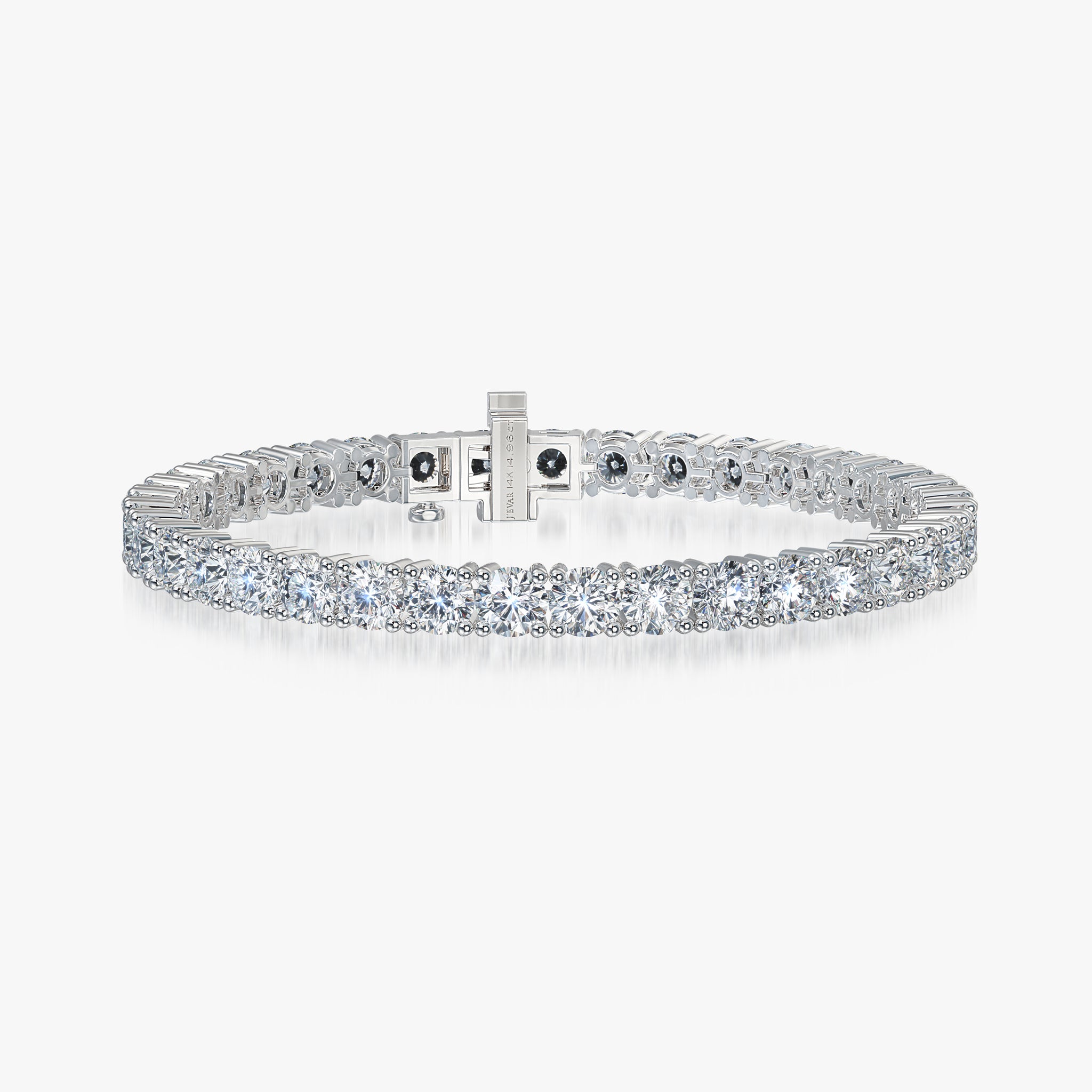 J'EVAR 14KT White Gold Classic ALTR Lab Grown Diamond Tennis Bracelet Front View