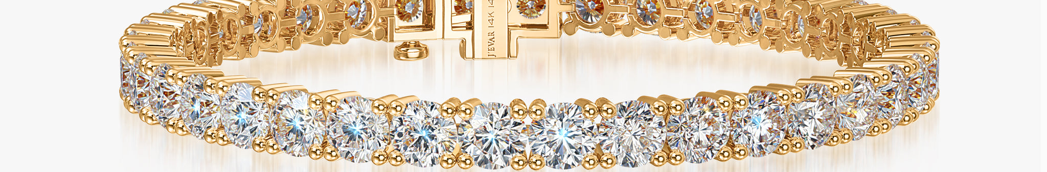 J'EVAR 14KT Yellow Gold Classic ALTR Lab Grown Diamond Tennis Bracelet Front View