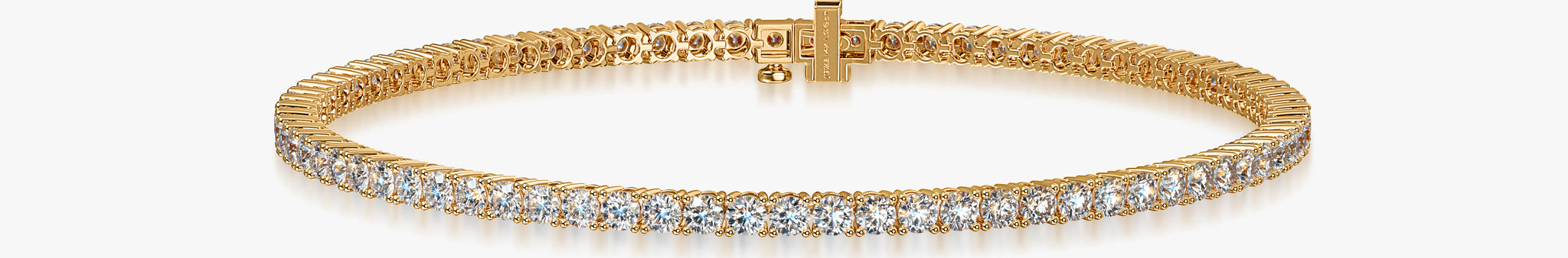 J'EVAR 14KT Yellow Gold Classic ALTR Lab Grown Diamond Tennis Bracelet Front View