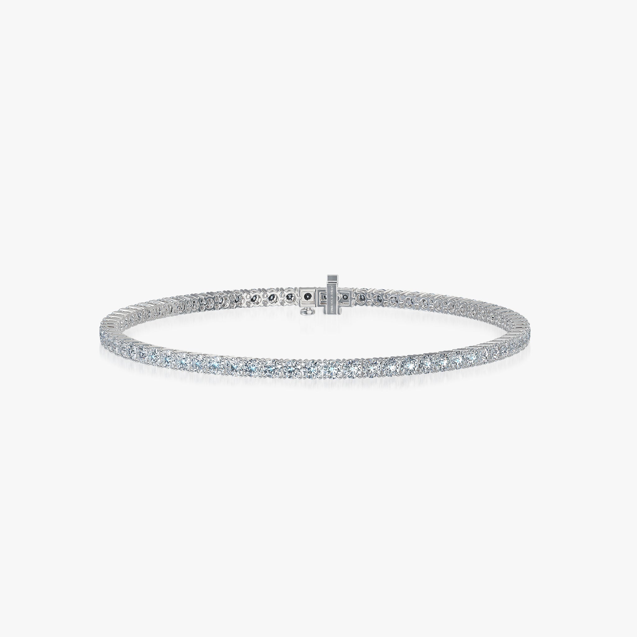 J'EVAR 14KT White Gold Classic ALTR Lab Grown Diamond Tennis Bracelet Front View