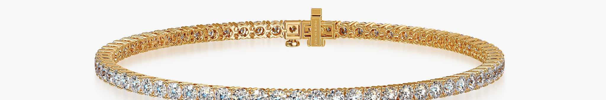 J'EVAR 14KT Yellow Gold Classic ALTR Lab Grown Diamond Tennis Bracelet Front View