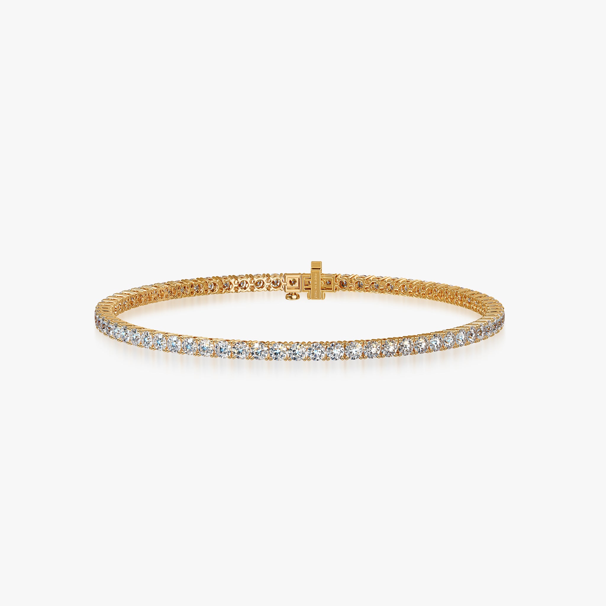 J'EVAR 14KT Yellow Gold Classic ALTR Lab Grown Diamond Tennis Bracelet Front View