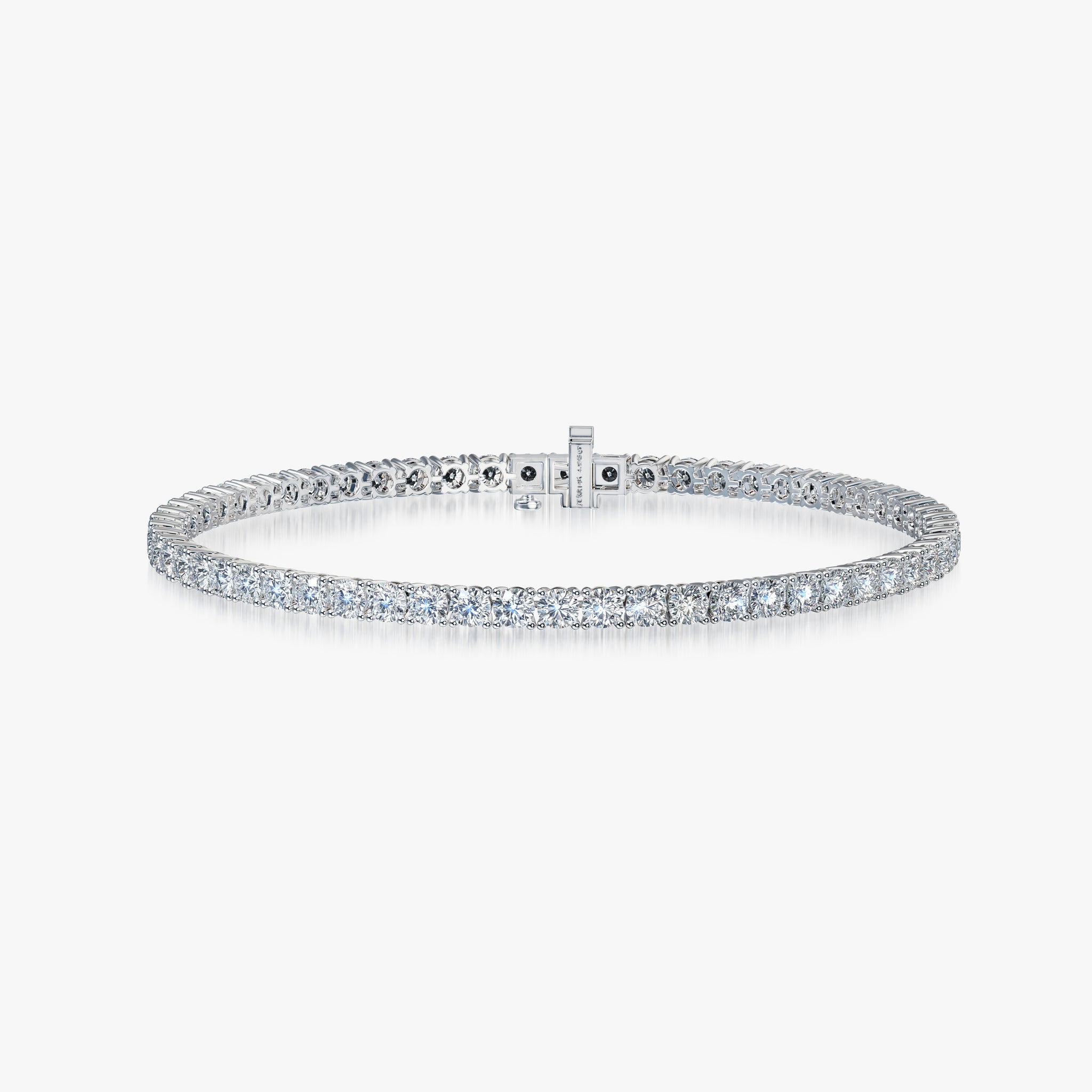 J'EVAR 14KT White Gold Classic ALTR Lab Grown Diamond Tennis Bracelet Front View