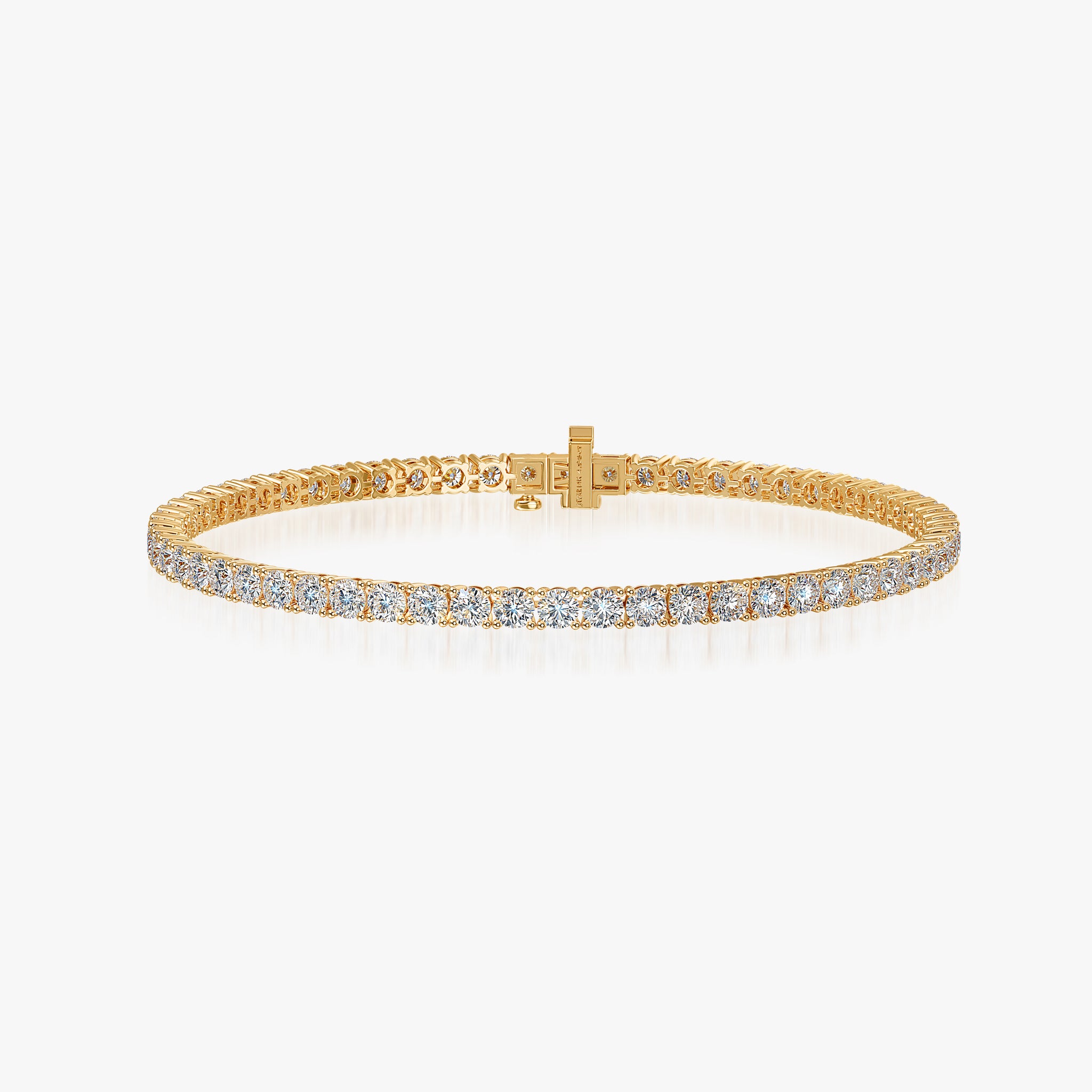 J'EVAR 14KT Yellow Gold Classic ALTR Lab Grown Diamond Tennis Bracelet Front View