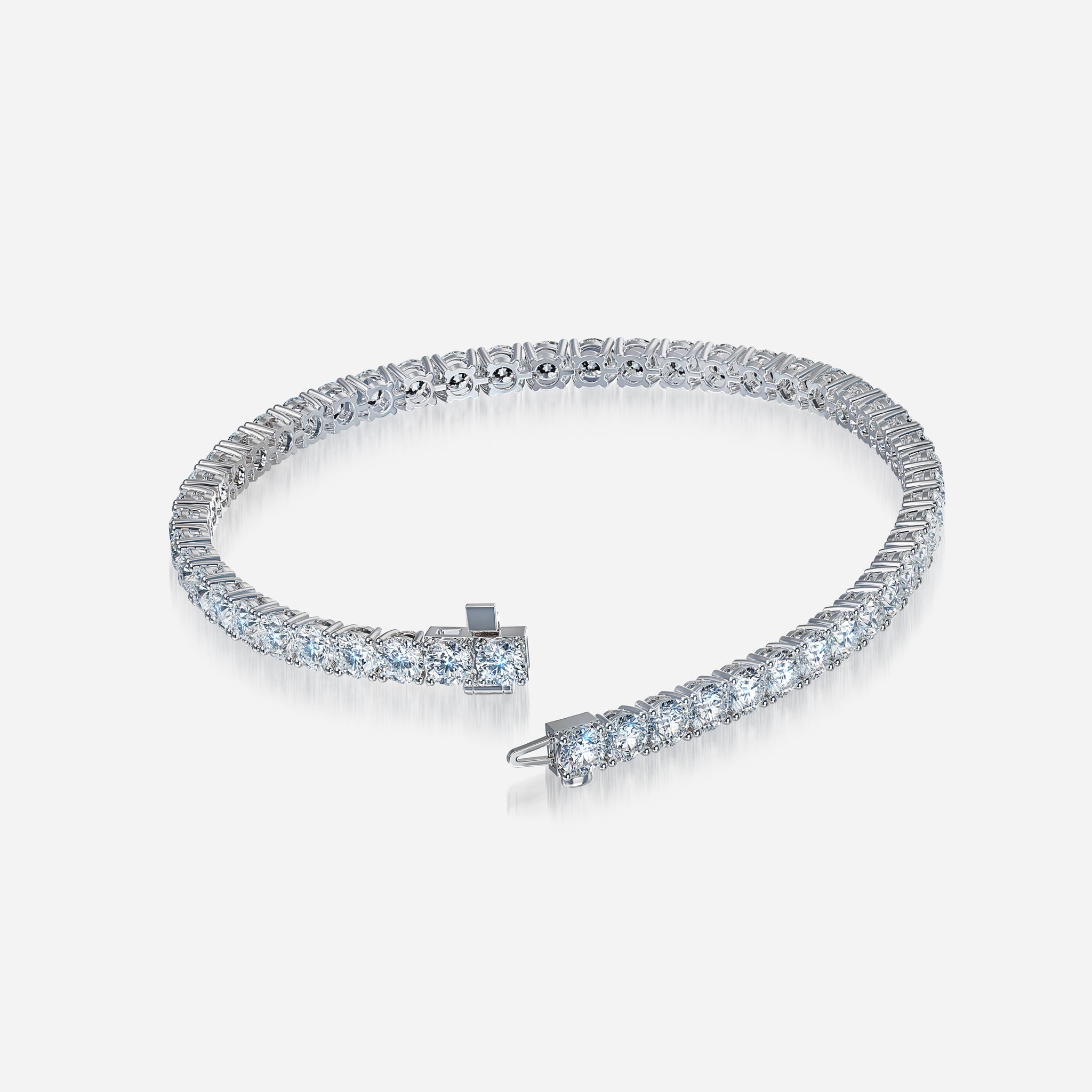 J'EVAR 14KT White Gold Classic ALTR Lab Grown Diamond Tennis Bracelet Lock View