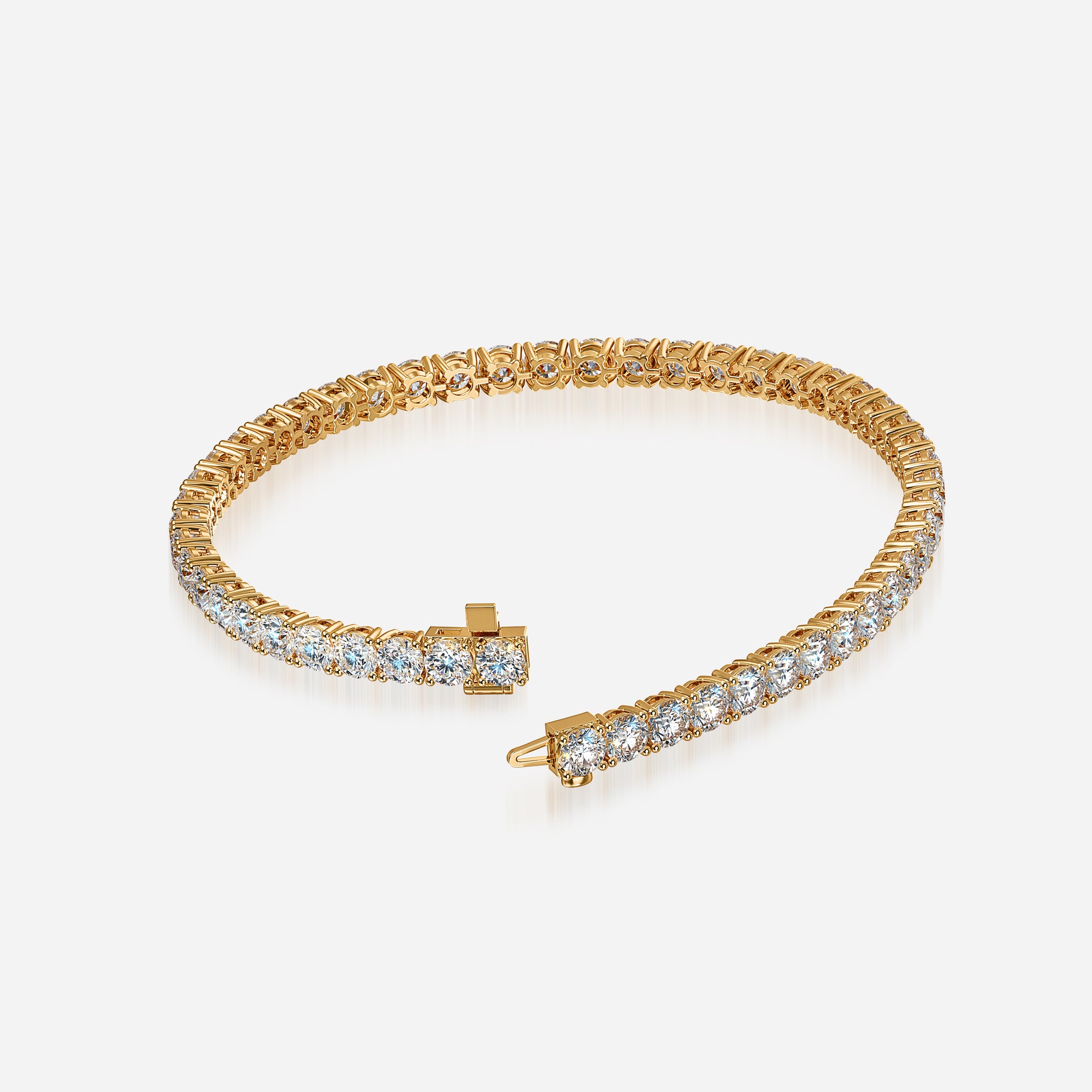 J'EVAR 14KT Yellow Gold Classic ALTR Lab Grown Diamond Tennis Bracelet Lock View