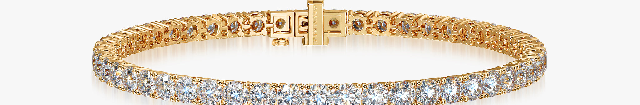 J'EVAR 14KT Yellow Gold Classic ALTR Lab Grown Diamond Tennis Bracelet Front View