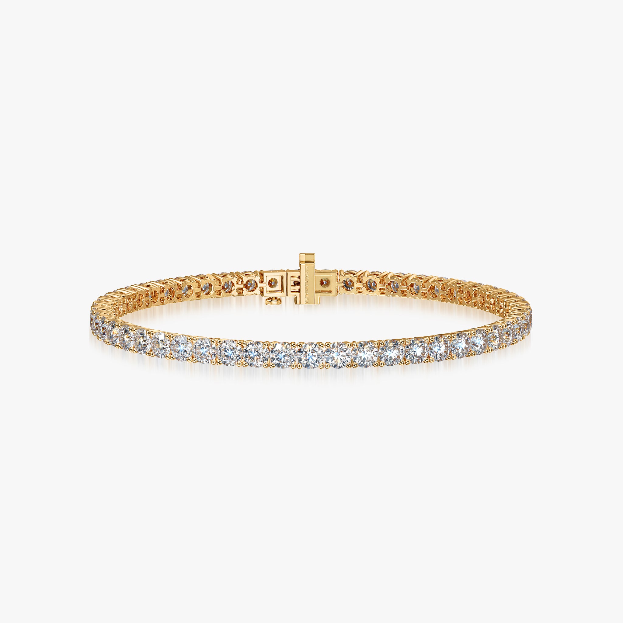 J'EVAR 14KT Yellow Gold Classic ALTR Lab Grown Diamond Tennis Bracelet Front View