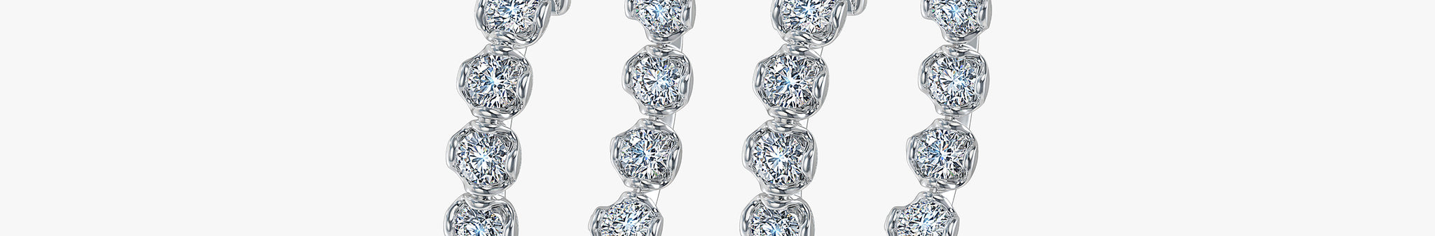 J'EVAR 14KT White Gold Lotus Petals ALTR Lab Grown Diamond Hoop Earrings Perspective View