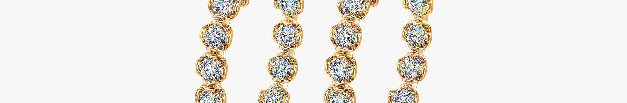 J'EVAR 14KT Yellow Gold Jevar Lotus Petals ALTR Lab Grown Diamond Hoop Earrings Perspective View