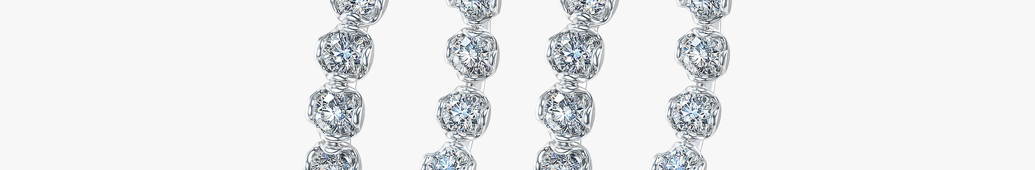J'EVAR 14KT White Gold Lotus Petals ALTR Lab Grown Diamond Hoop Earrings Perspective View