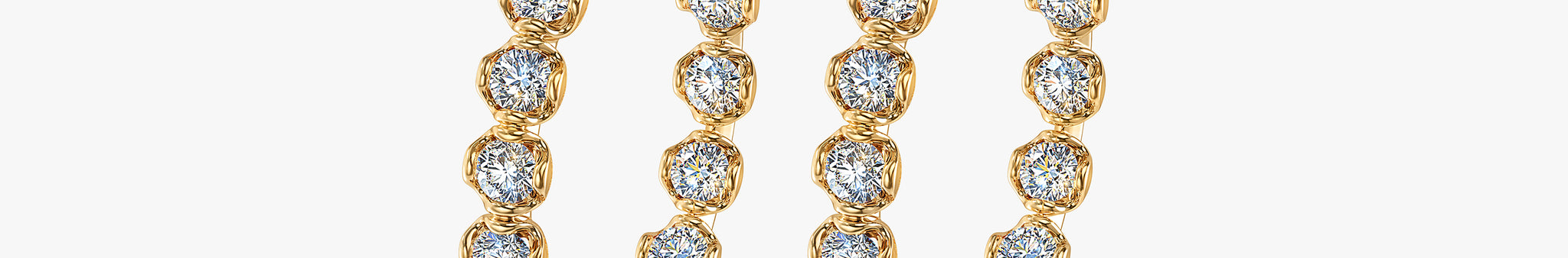 J'EVAR 14KT Yellow Gold Jevar Lotus Petals ALTR Lab Grown Diamond Hoop Earrings Perspective View