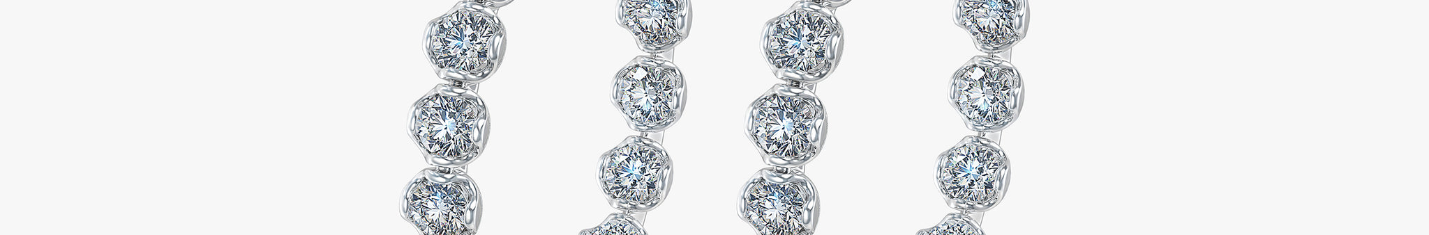 J'EVAR 14KT White Gold Lotus Petals ALTR Lab Grown Diamond Hoop Earrings Perspective View