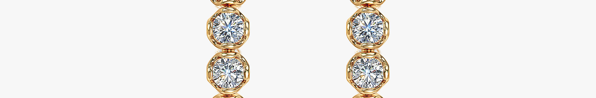 J'EVAR 14KT Yellow Gold Jevar Lotus Petals ALTR Lab Grown Diamond Hoop Earrings Front View