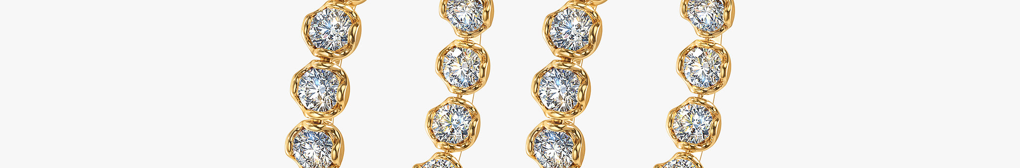 J'EVAR 14KT Yellow Gold Jevar Lotus Petals ALTR Lab Grown Diamond Hoop Earrings Perspective View