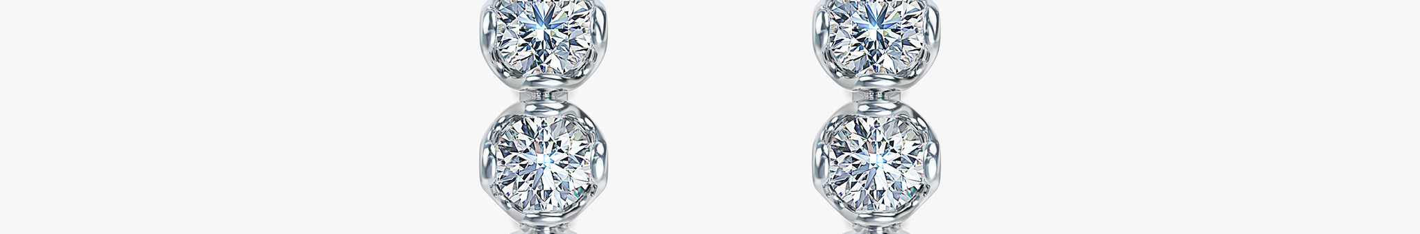 J'EVAR 14KT White Gold Lotus Petals ALTR Lab Grown Diamond Hoop Earrings Front View