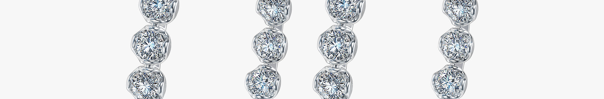 J'EVAR 14KT White Gold Lotus Petals ALTR Lab Grown Diamond Hoop Earrings Perspective View