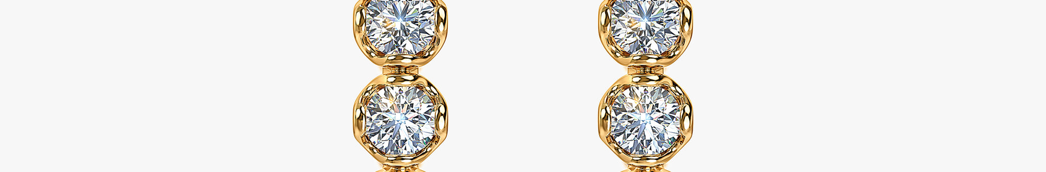 J'EVAR 14KT Yellow Gold Jevar Lotus Petals ALTR Lab Grown Diamond Hoop Earrings Front View