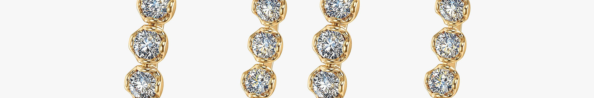 J'EVAR 14KT Yellow Gold Jevar Lotus Petals ALTR Lab Grown Diamond Hoop Earrings Perspective View