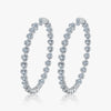 J'EVAR 18KT White Gold Lotus Petals ALTR Lab Grown Diamond Hoop Earrings Perspective View | 7.00 CT