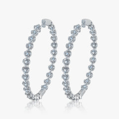 Bold Lotus Petals Diamond Hoop