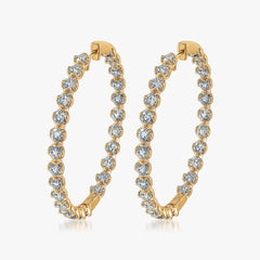 Bold Lotus Petals Diamond Hoop