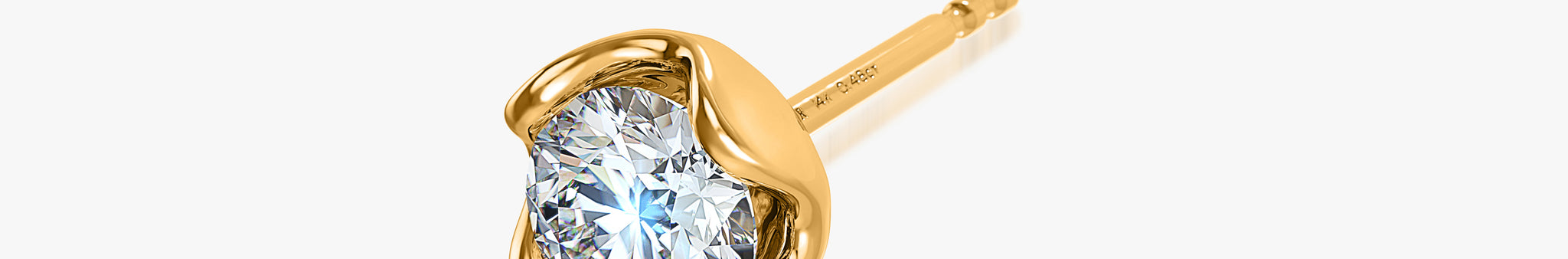 J'EVAR 14KT Yellow Gold Lotus Petals ALTR Lab Grown Diamond Earrings Perspective View