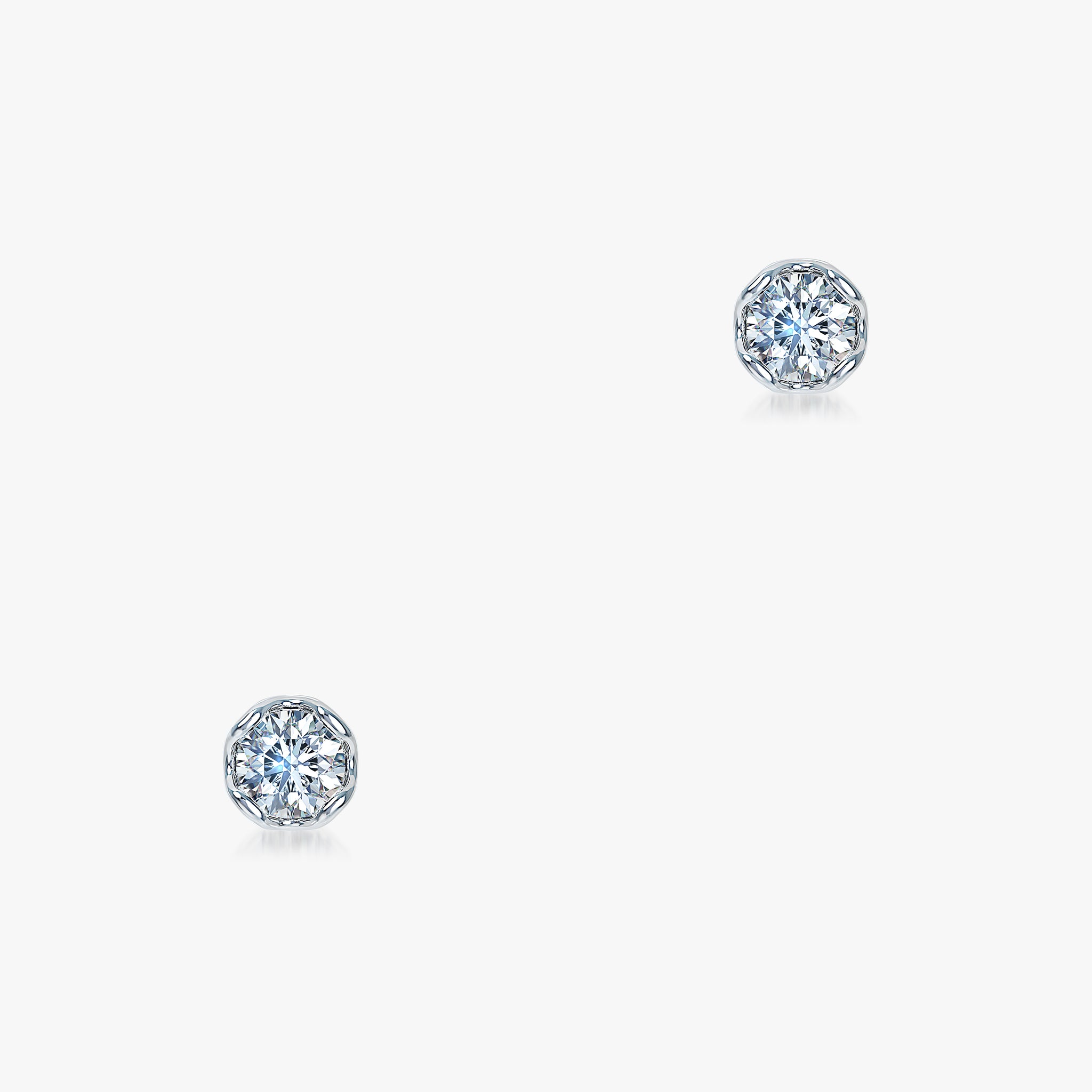 J'EVAR 14KT White Gold Lotus Petals ALTR Lab Grown Diamond Earrings Front View