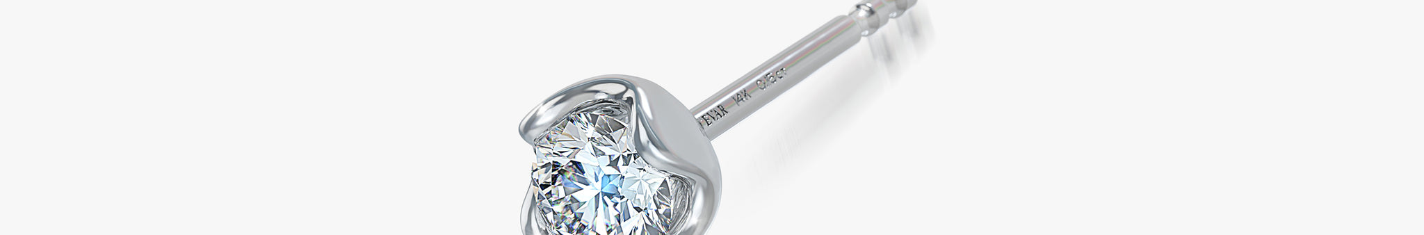 J'EVAR 14KT White Gold Lotus Petals ALTR Lab Grown Diamond Earrings Perspective View