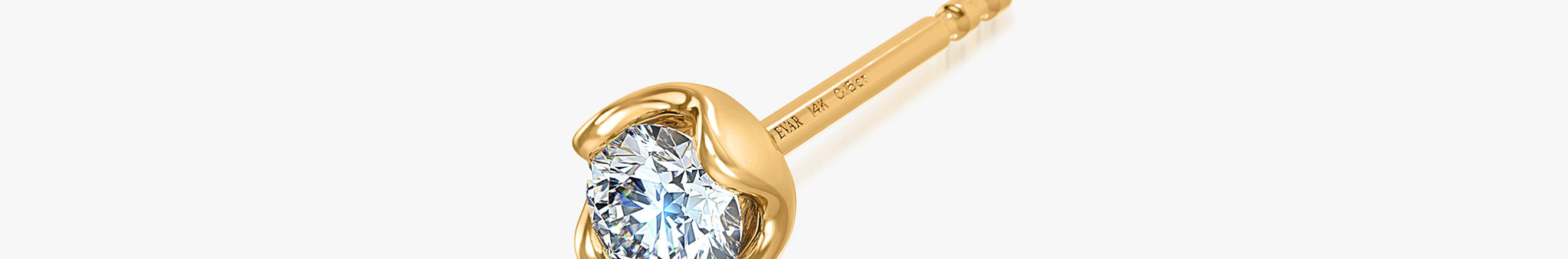 J'EVAR 14KT Yellow Gold Lotus Petals ALTR Lab Grown Diamond Earrings Perspective View