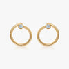 J'EVAR 14KT Yellow Gold Enso ALTR Lab Grown Diamond Earrings Front View | 0.30 CT