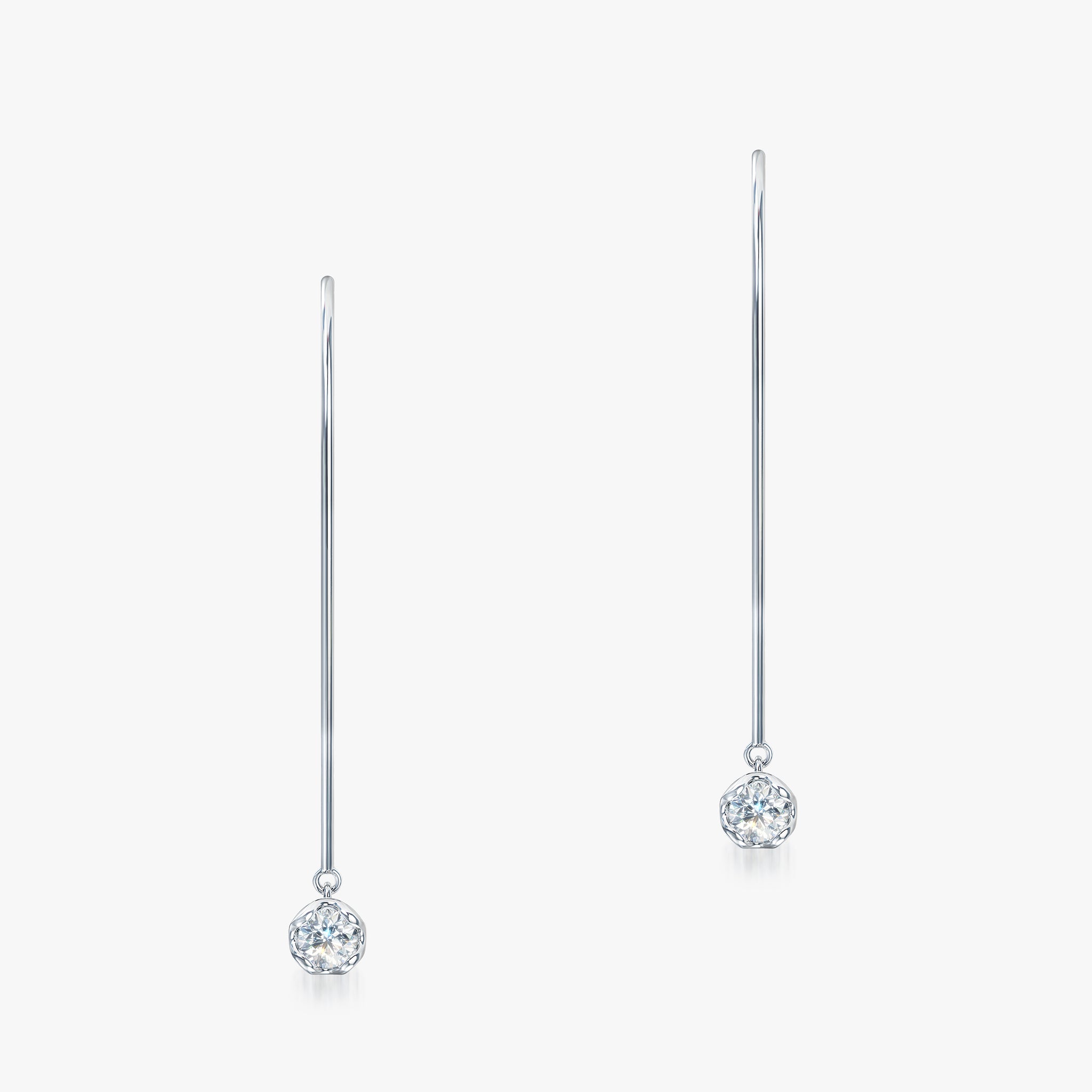 J'EVAR 14KT White Gold Dangle ALTR Lab Grown Diamond Earrings Front View